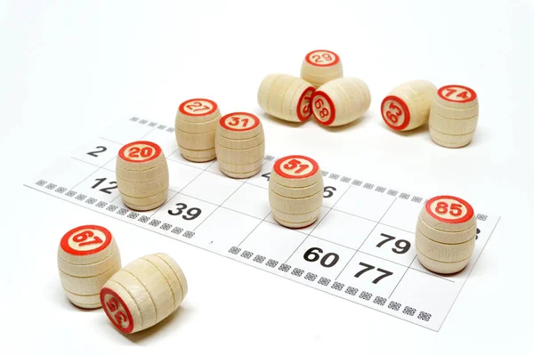 Lotto game on white background