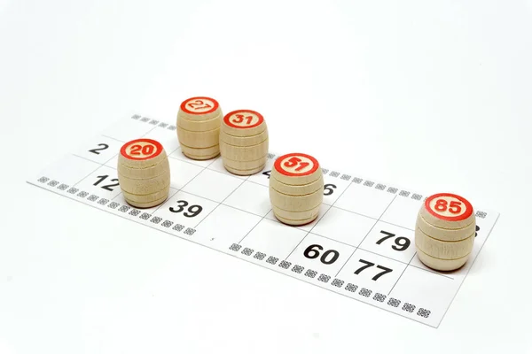 Lotto game on white background