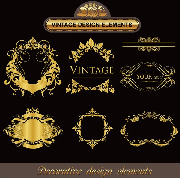 Mejor Colección Cliparts Diseño Vintage Eps Diseño Elegante Patrón Vintage — Vector de stock