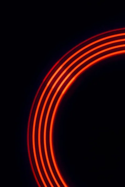 Червоні Світлові Кола Чорному Фоні — стокове фото