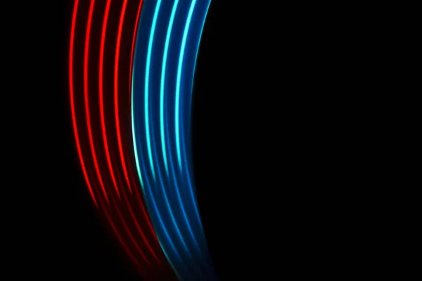 Siyah Arkaplanda Kırmızı Mavi Işık Dinamiği Çizgileri — Stok fotoğraf