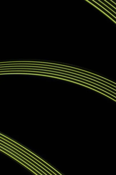 Зелені Лінії Світла Чорному Тлі — стокове фото