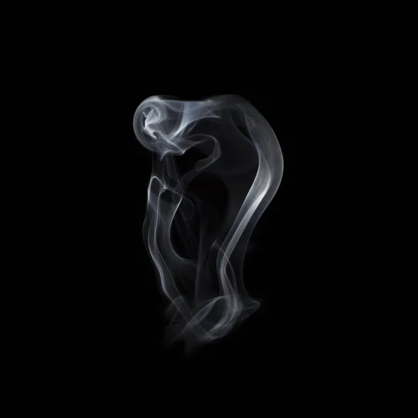 Beautiful Swirls White Smoke Black Background — Stock Photo, Image