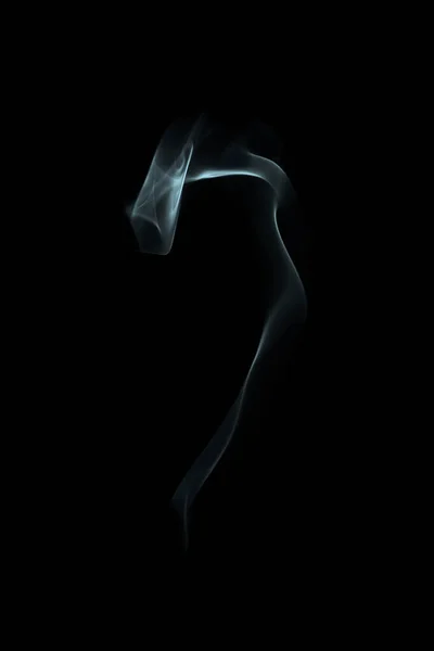 Beautiful Swirls Blue Smoke Black Background — Stock Photo, Image