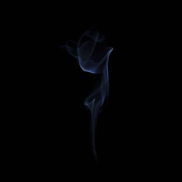 Beautiful Swirls Blue Smoke Black Background — Stock Photo, Image