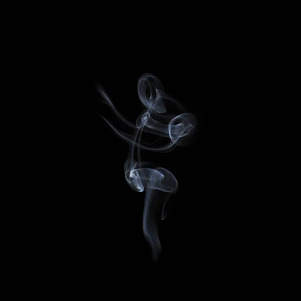 Beautiful Swirls White Smoke Black Background — Stock Photo, Image