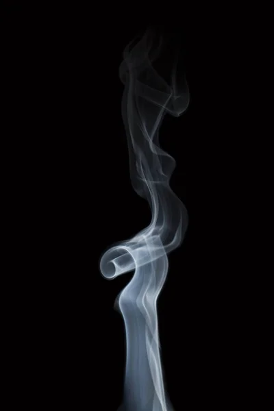 Beautiful Swirls White Smoke Black Background — Stock Photo, Image