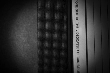 Eski Vhs video kaseti siyah ve beyaz arka planda