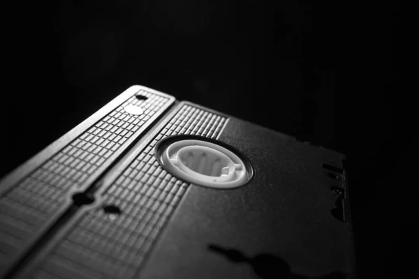 Старый Видеокассеты Vhs Темном Фоне Черно Белом — стоковое фото