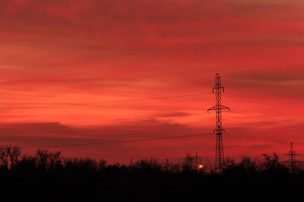 Высокая Линия Красном Закате — стоковое фото