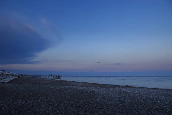 Strand Bei Sonnenuntergang Feriengebiet — Stockfoto