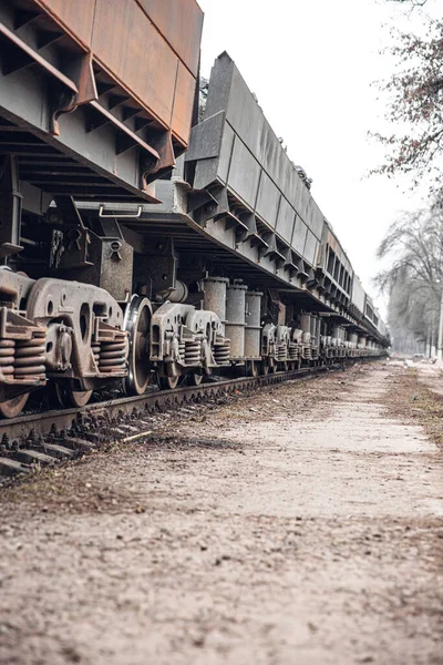 Vehículos Ferrocarril Para Transporte Piedra Mineral — Foto de Stock