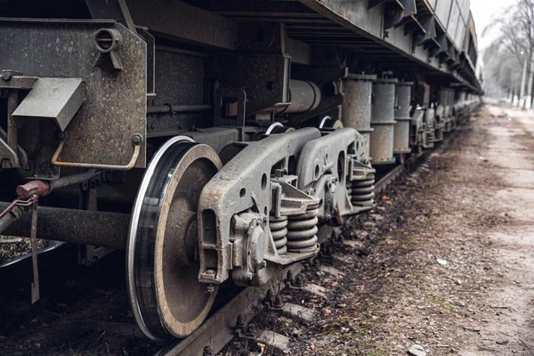Wheels Railway Wagons Transportation Stone Ore — Stock Photo, Image