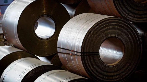 Sheet steel rolls in stock