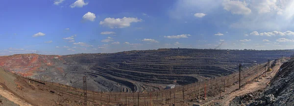 Panorama Des Eisenerzbruchs Einem Sonnigen Tag — Stockfoto