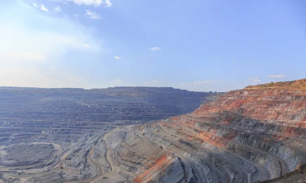 Panorama Cantera Mineral Hierro Día Soleado — Foto de Stock