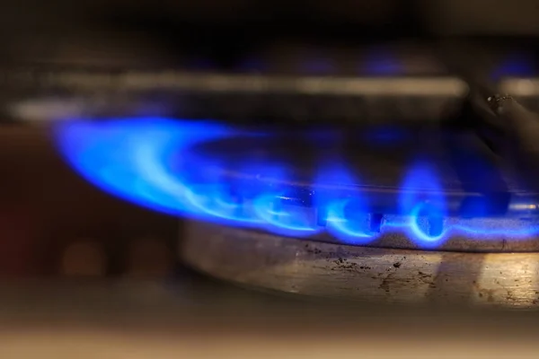 Oude Gasbrander Blauwe Gasvlam — Stockfoto