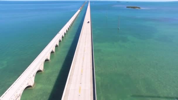 Seven mile bridge Flygfoto — Stockvideo