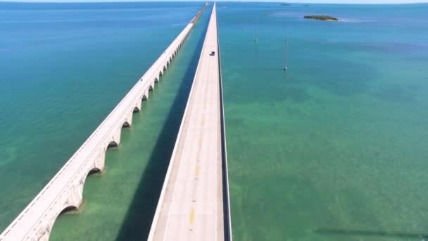 Sieben Meilen Brücke Luftaufnahme — Stockvideo