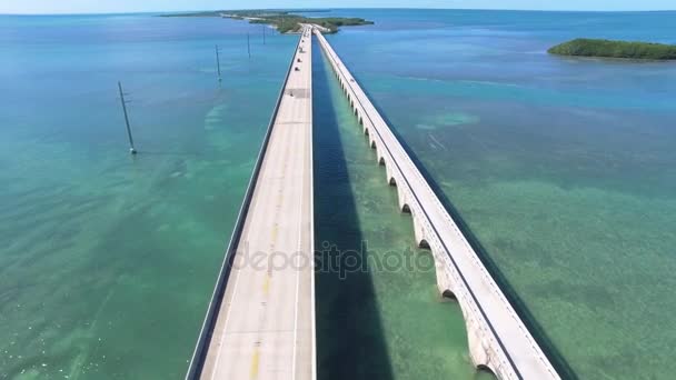 Vista aérea del puente de siete millas — Vídeo de stock