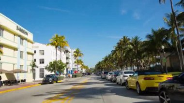 Ocean Drive sokak, Miami, Florida sürüş