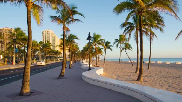 Fort Lauderdale frente al mar al amanecer — Vídeos de Stock