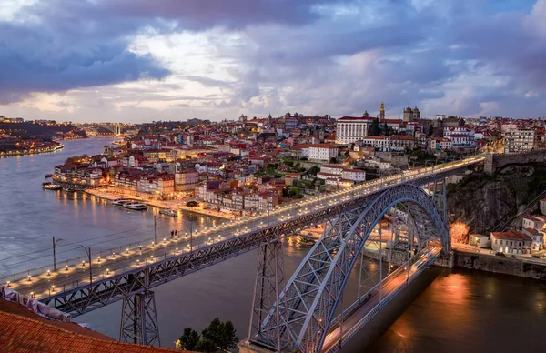 Porto z dom luis most - Portugalia — Zdjęcie stockowe