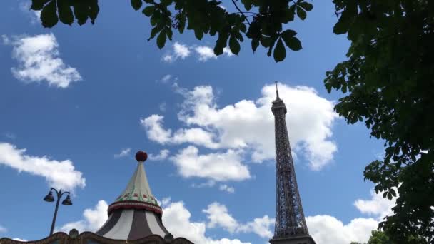 Eyfel Kulesi Tour Eiffel, Paris, gündüz görünümü — Stok video