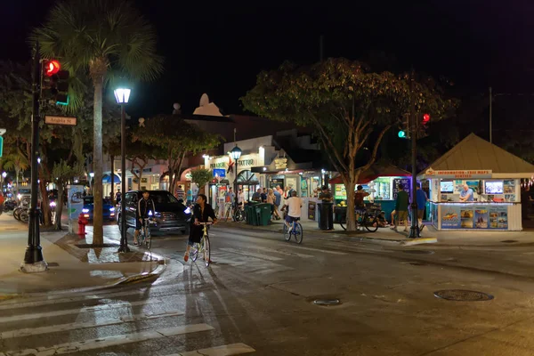 Duval street at night, Key West, FL — Stock Photo, Image
