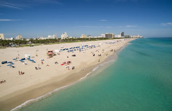 Вид с воздуха на пляж South Miami Beach — стоковое фото