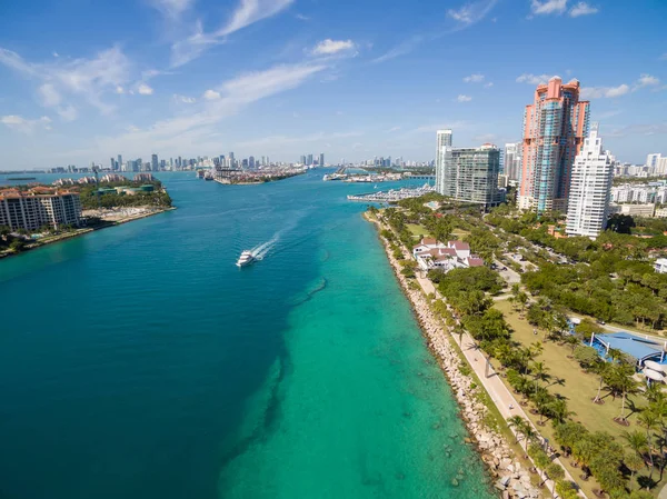 Вид с воздуха на пляж South Miami Beach — стоковое фото