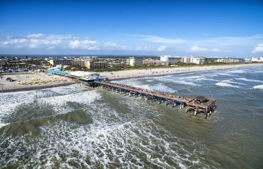 Cocoa beach pier aerial view clipart