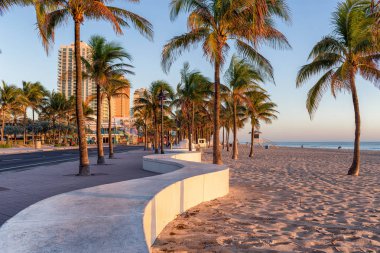Fort Lauderdale Florida plaj güzel bir Sümer günde
