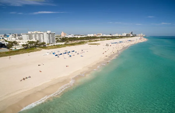 Вид с воздуха на пляж South Miami Beach — стоковое фото