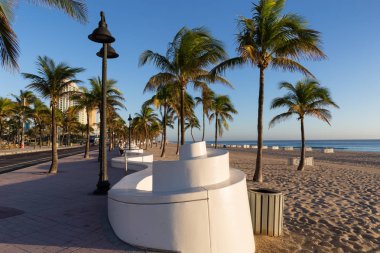 Fort Lauderdale Florida plaj güzel bir Sümer günde