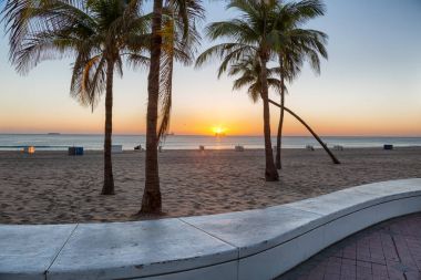 Fort Lauderdale Florida plaj güzel bir Sümer günde