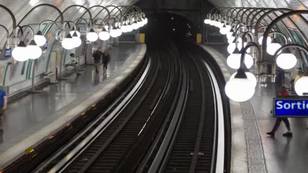 Trains on metro station timelapse — Stock Video