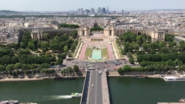 Вид на Париж с Эйфелевой башни, Париж, Франция — стоковое видео