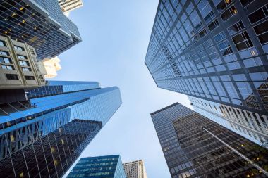 Manhattan'ın finans bölgesinde görünümü