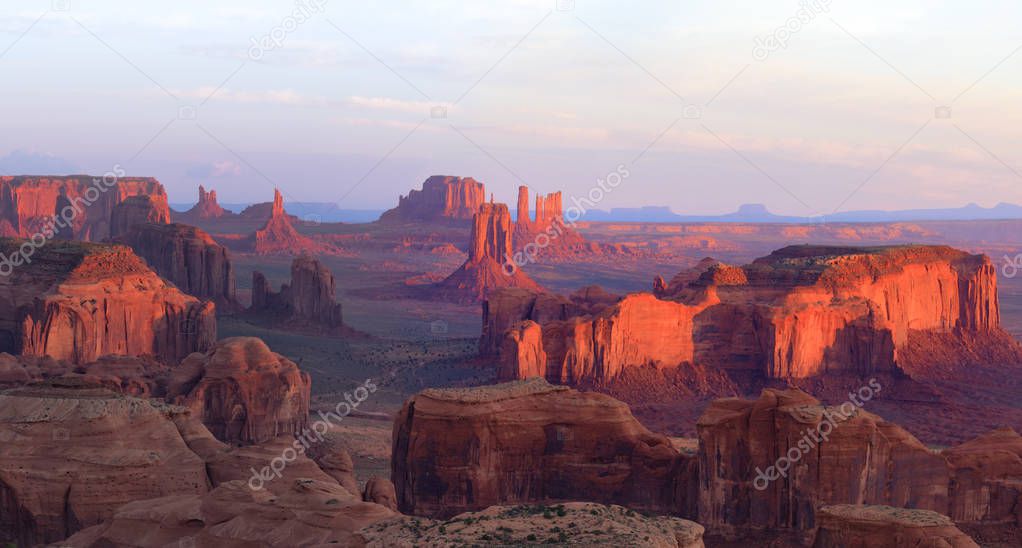 Sunrise in Hunts Mesa near Monument Valley, Arizona, USA