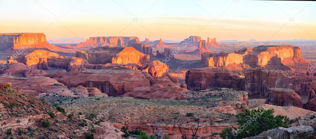 Sunrise in Hunts Mesa near Monument Valley, Arizona, USA