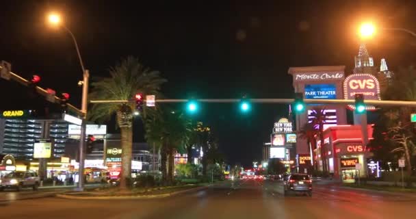 Las Vegas Strip night wideo — Wideo stockowe