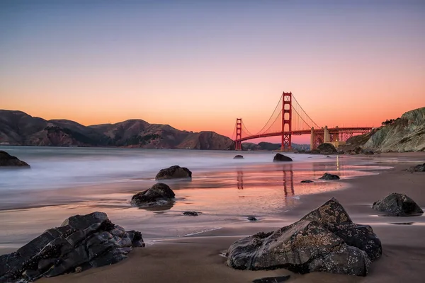Golden Gate Bridge at sunset,, San Francisco USA — Stock Photo, Image