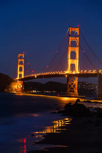 Golden Gate Bridge o zachodzie słońca,, San Francisco, Stany Zjednoczone Ameryki — Zdjęcie stockowe