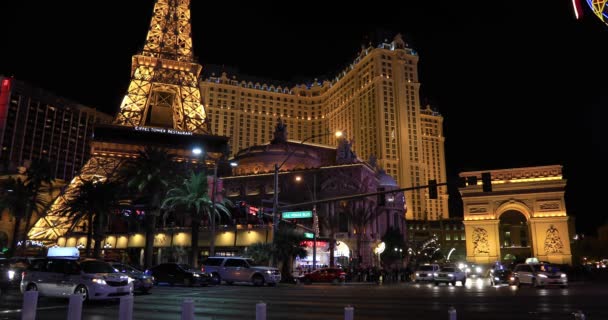 Las Vegas Strip noite de vídeo — Vídeo de Stock