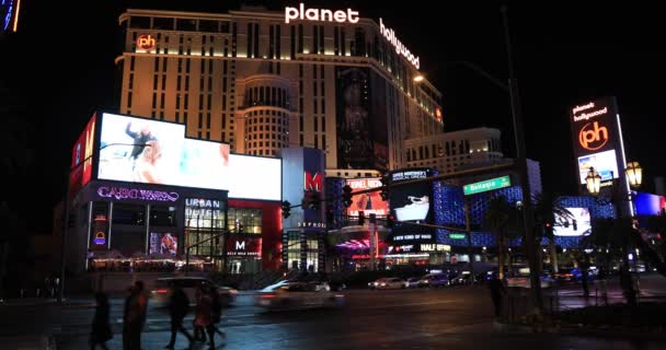 Las Vegas Strip video nocturno — Vídeos de Stock