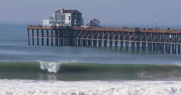 California Oceanside pier at daytime — Stock Video