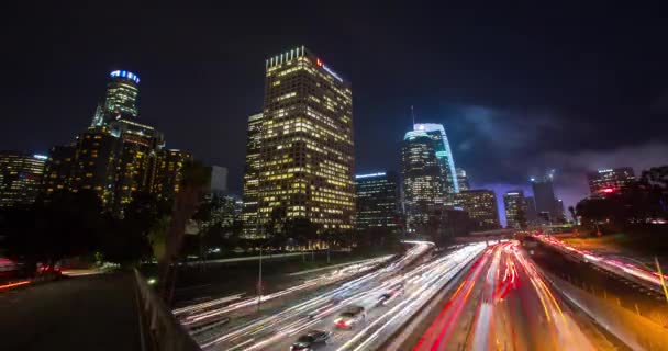 Traffico autostradale nel centro di Los Angeles timelapse — Video Stock