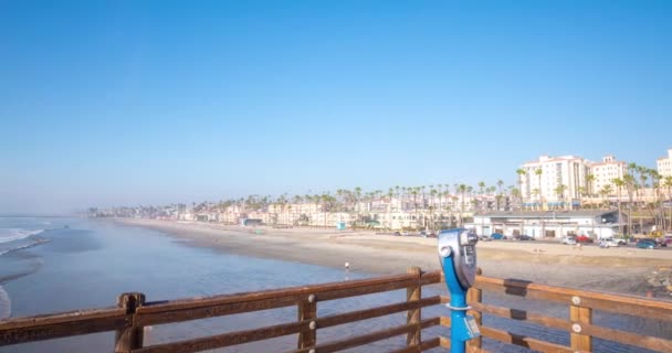 Kalifornie Oceanside timelapse molo při západu slunce — Stock video