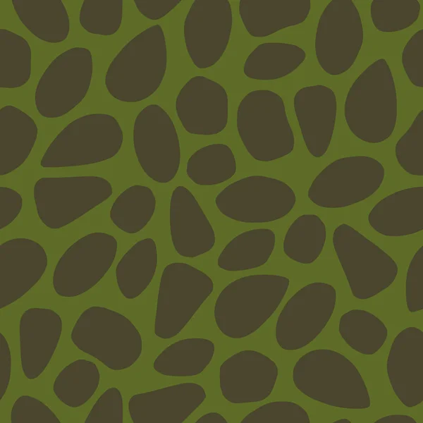 Patrón Sin Costura Textura Dino Vectorial Verde Marrón Simple Garabato — Vector de stock